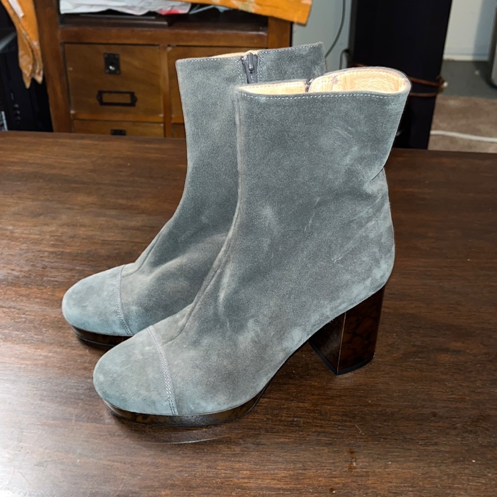 FP grey suede platform boots